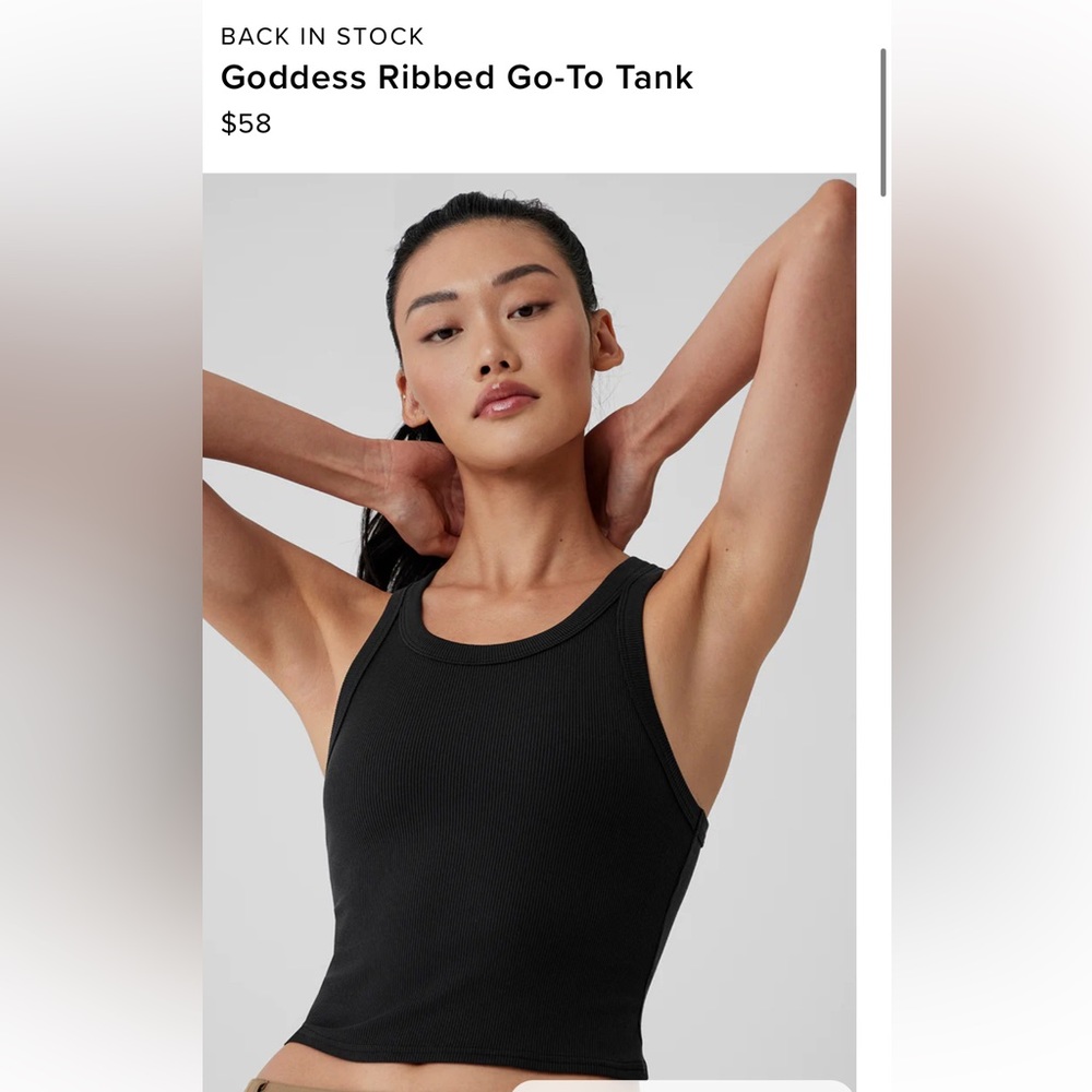 Alo yoga size small Goddess ribbed go-to tank